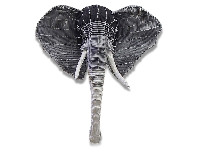 Black and Grey Rope Elephant Head