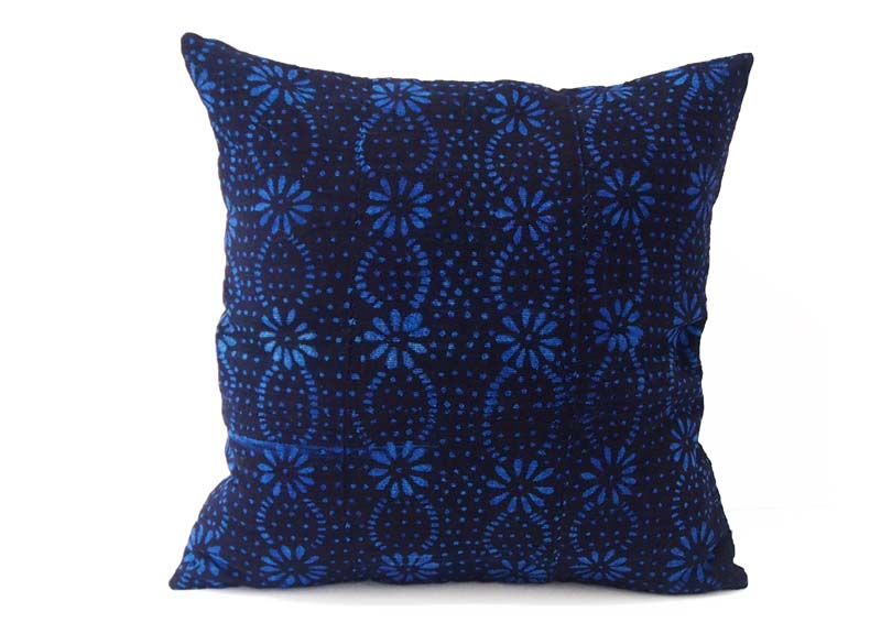 Mudcloth Cushion Cover - indigo - Design 2 - 45x45cm