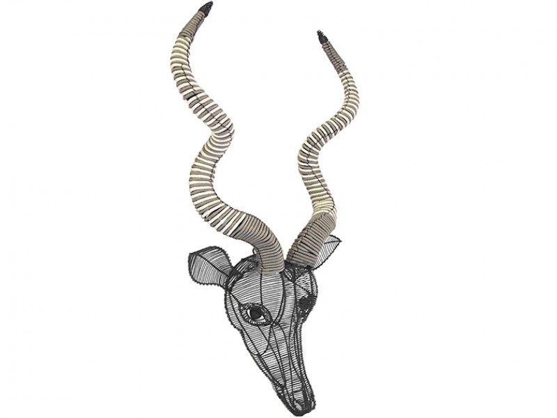 Kudu 80cm Wall Hanging - Black and Grey Rope