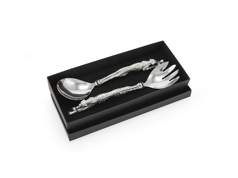 Cheetah Pewter Large Salad Server