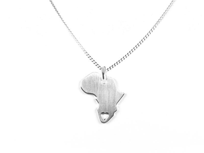 African Creative Small Africa Heart Pendant - Small Africa Pendant Necklace African Creative Small Africa Heart Pendant - Small Africa Pendant Necklace
