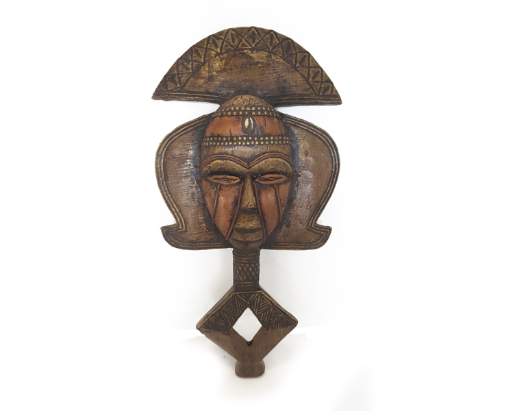 African Creative :: Decorative Kota Mask with Brass Detail - 2