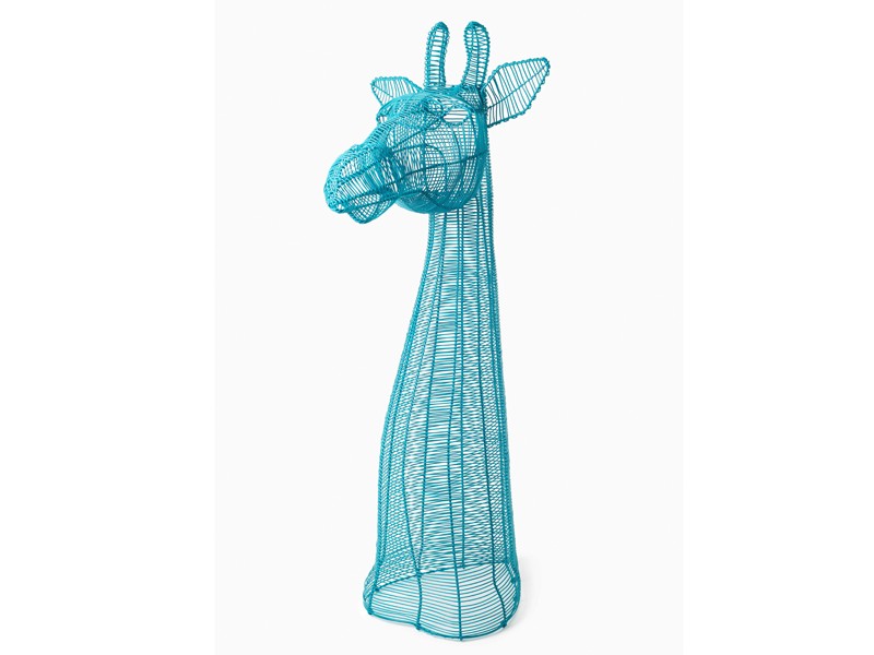 Wire Giraffe Bust - Turquoise