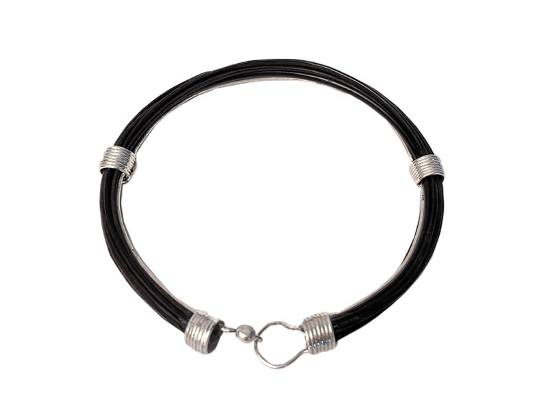 Unisex Single Wire Medium Spring Elephant Hair Bangle