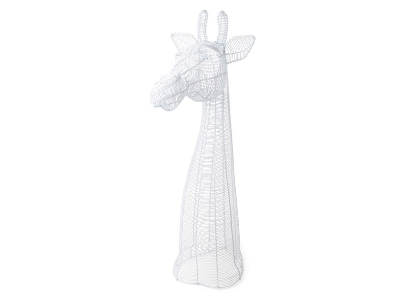 Wire Giraffe Bust - White