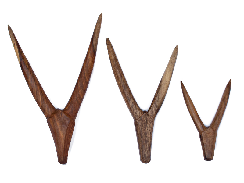 Abstract Carved Antelope Heads