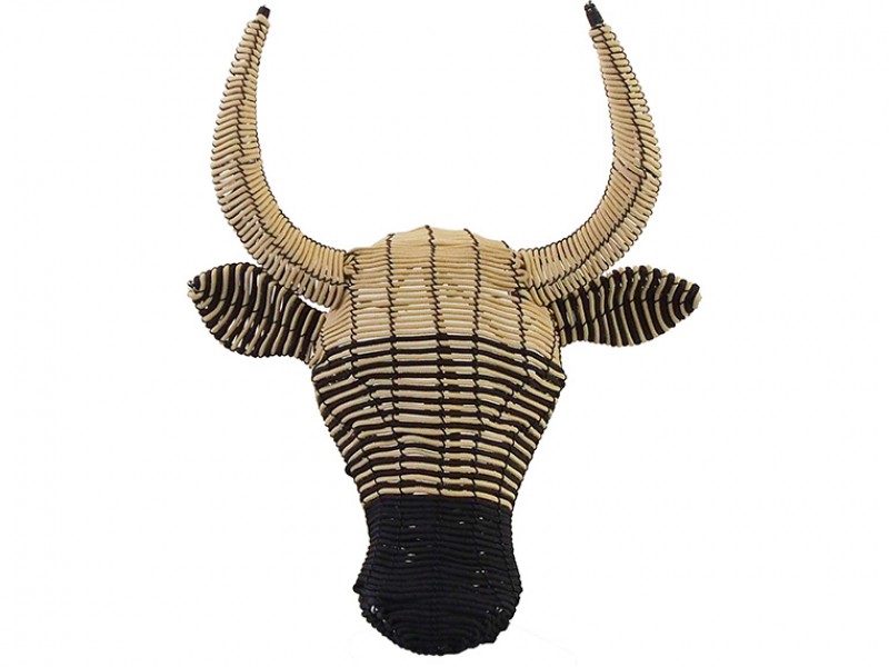 Small Bull Head - Black and Beige