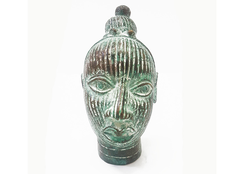 Vintage Benin Bronze Female Head