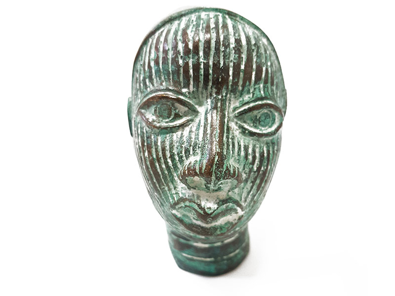 Vintage Benin Bronze Male Head