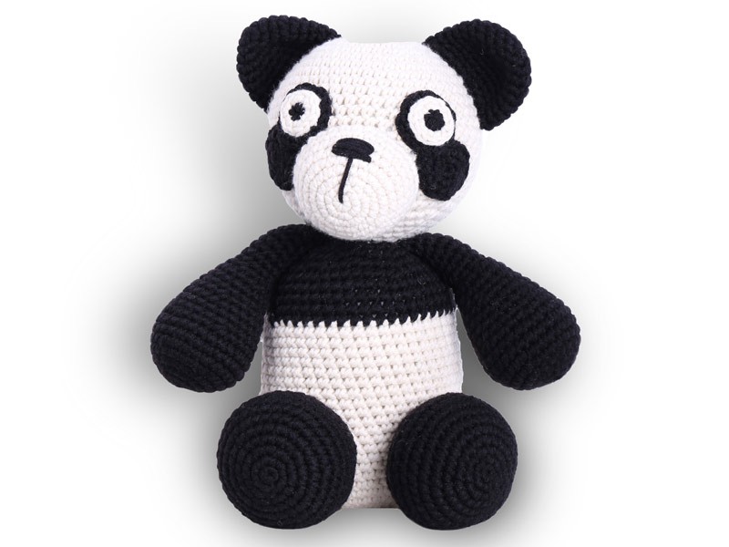 Crocheted Panda Bear Soft Toy