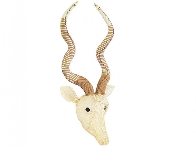 Kudu 80cm Wall Hanging - Beige and White Rope