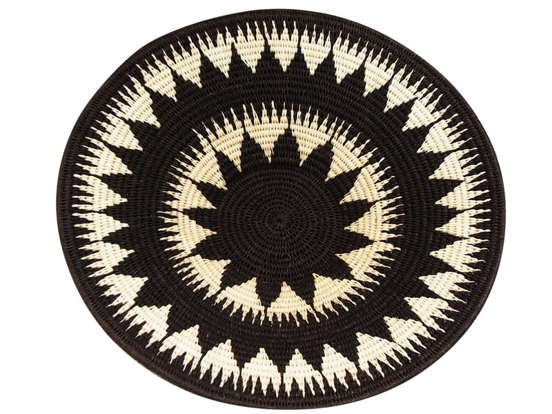 Sisal platter 40cm - Black and White