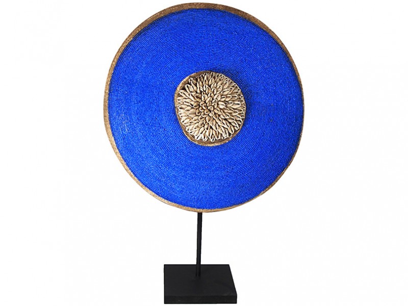 Small Beaded Shield - Blue