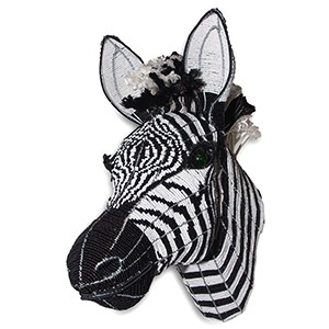 Bead and Wire Rope Zebra Wall Hanging