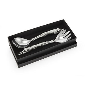 Cheetah Pewter Large Salad Server