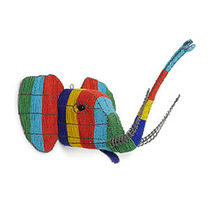 Colourful Beaded Elephant Wall Hanging