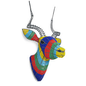 Colourful Beaded Kudu Wall Hanging