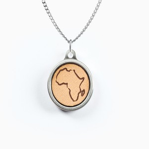 Hollow Africa Leather Inlay Pendant