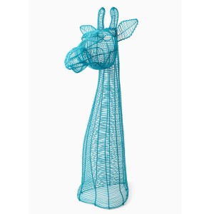 Wire Giraffe Bust - Turquoise