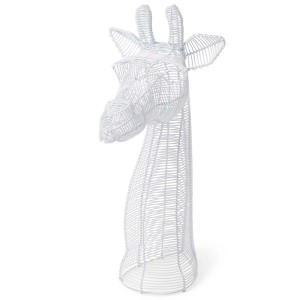 Wire Giraffe Bust - White