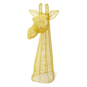 Wire Giraffe Bust - Yellow