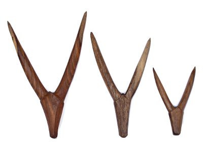 Abstract Carved Antelope Heads