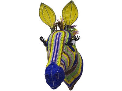 Colourful Beaded Zebra Head