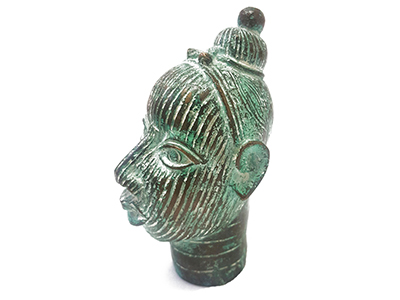 Vintage Benin Bronze Female Head