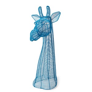 Wire Giraffe Bust - Blue