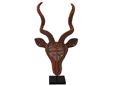 Kudu Head - Brown and Orange