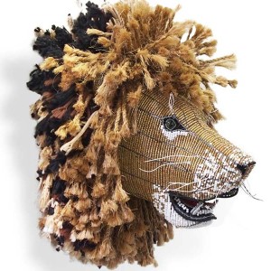 Bead and Wire Rope Lion Wall Hanging